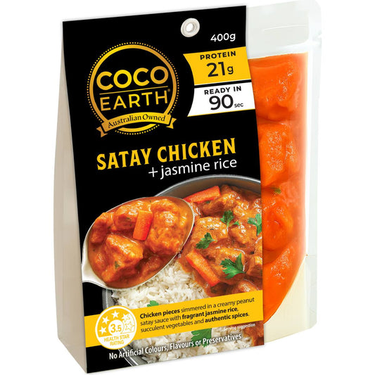 Coco Earth Satay Chicken With Jasmine Rice 400g