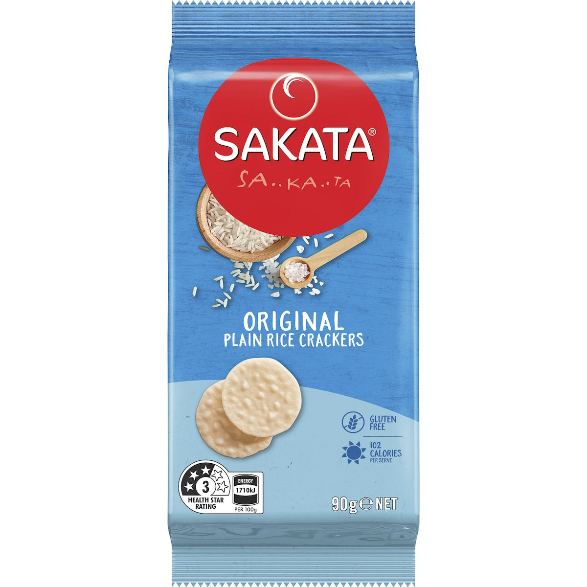 Sakata Rice Cracker Biscuits Plain 90g