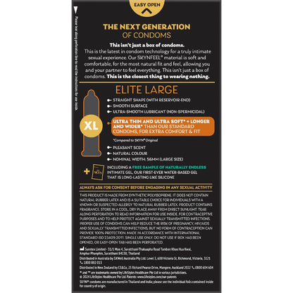 Skyn Elite Large Non-latex Condoms 10 Pack