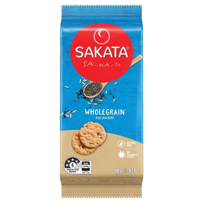 Sakata Rice Crackers Wholegrain Original Snack 80g
