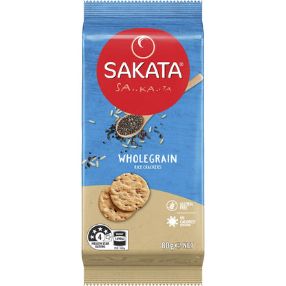 Sakata Rice Crackers Wholegrain Original Snack 80g