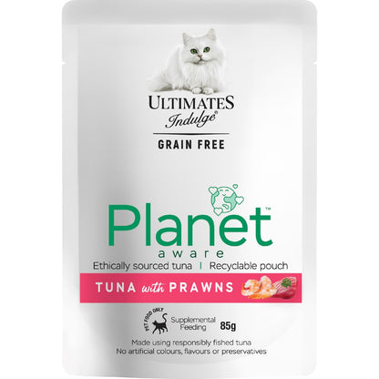 Ultimates Indulge Planet Aware Tuna With Prawns Wet Cat Food 85g