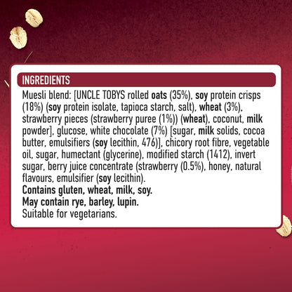 Uncle Tobys Strawberries & Creme Protein Muesli Bars 5 Pack