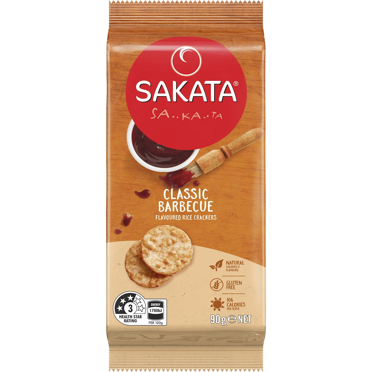 Sakata Rice Crackers Barbeque Snack 90g
