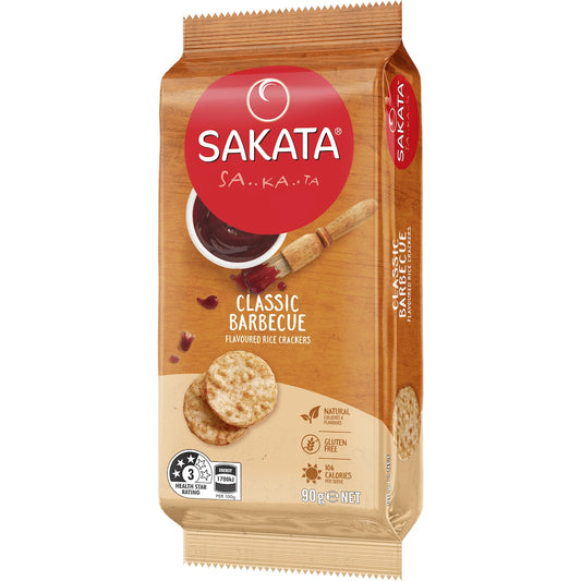 Sakata Rice Cracker Biscuits BBQ 90g