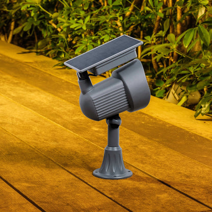 Luxzone LED Solar Spot Light - 35cm - 120 Lumens - Grey
