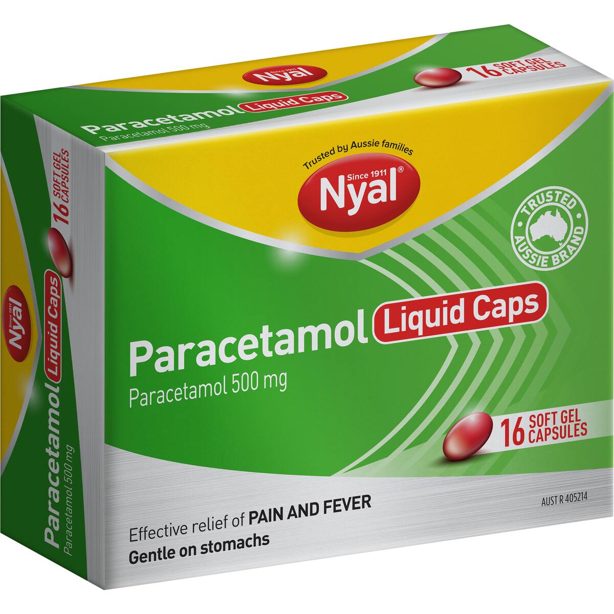 Nyal Paracetamol 500mg Liquid Caps 16 Pack