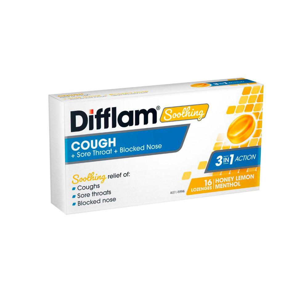 Difflam Soothing Lozenges Cough 3 In 1 - 16 Pack