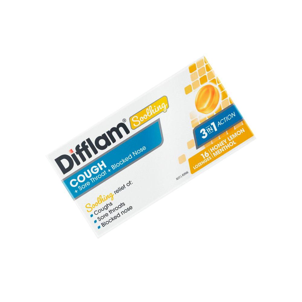 Difflam Soothing Lozenges Cough 3 In 1 - 16 Pack