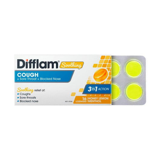 Difflam Soothing Lozenges Cough 3 In 1 - 16 Pack