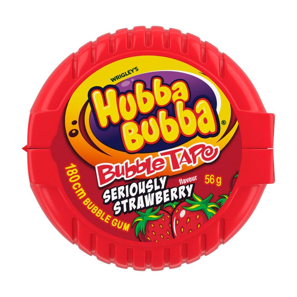 Hubba Bubba Seriously Strawberry Bubble Gum 180cm - 56g