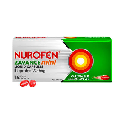 Nurofen Zavance Mini Liquid Caps - 16 Pack