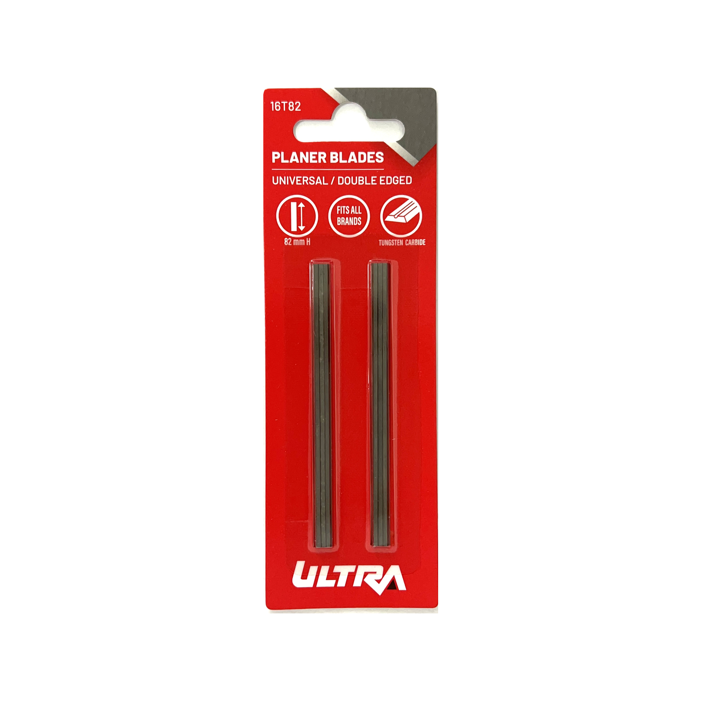 Ultra 82mm Tungsten Carbide Universal Double Edged Planer Replacement Blades 1 Pair 16T82