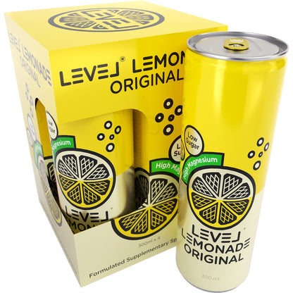 Level Lemonade Original Cans 300ml X 4 Pack