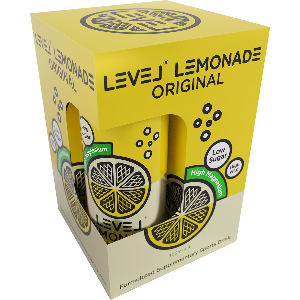 Level Lemonade Original Cans 300ml X 4 Pack