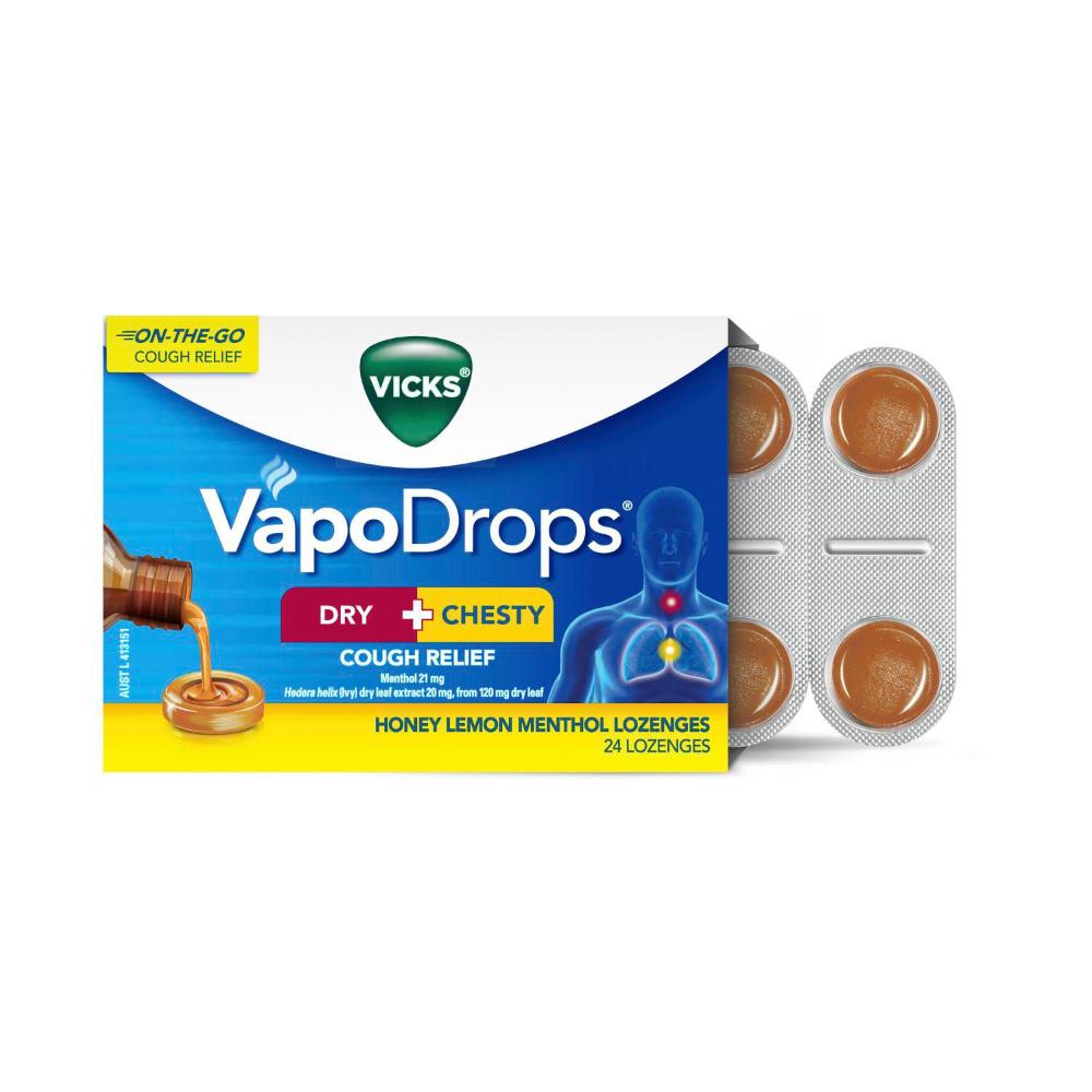 Vicks Dry & Chesty Cough Lozenge - 24 Pack