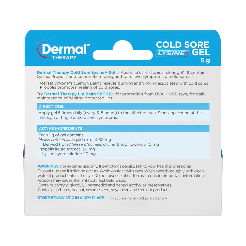 Dermal Therapy Cold Sore Lysine+ Gel - 5g