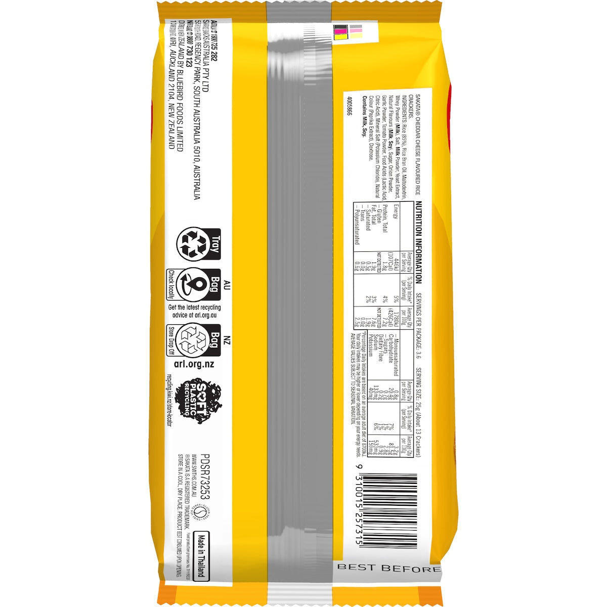 Sakata Rice Crackers Cheese Snack 90g