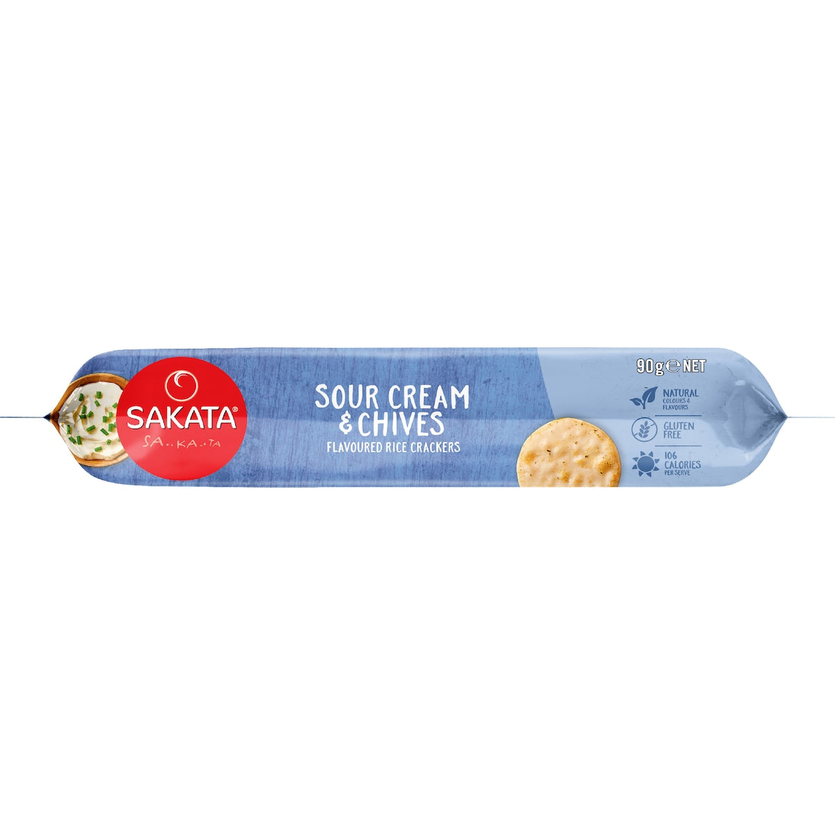 Sakata Rice Crackers Sour Cream & Chives Snack 90g