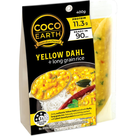 Coco Earth Yellow Dahl With Long Grain Rice 400g