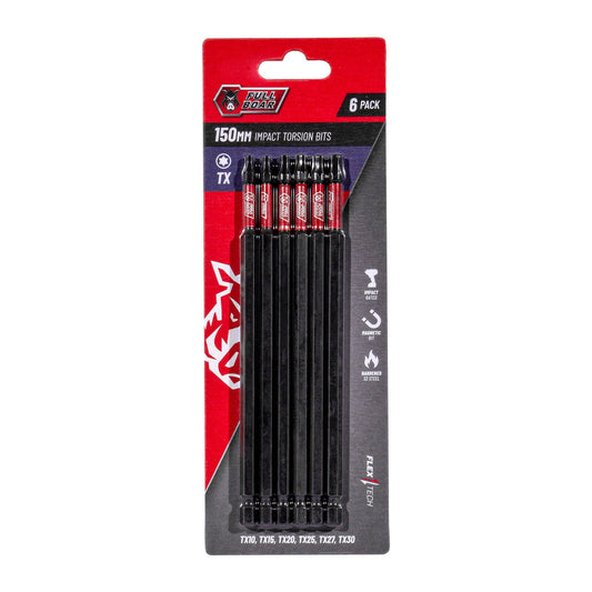 Full Boar Impact Torsion Bits Set TX x 150mm 6 Pack
