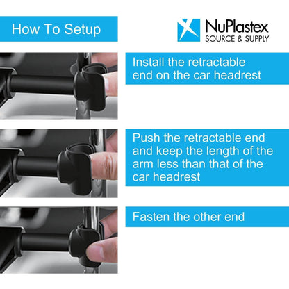 Nuplastex Tablet Mount Holder - Car Headrest - Black