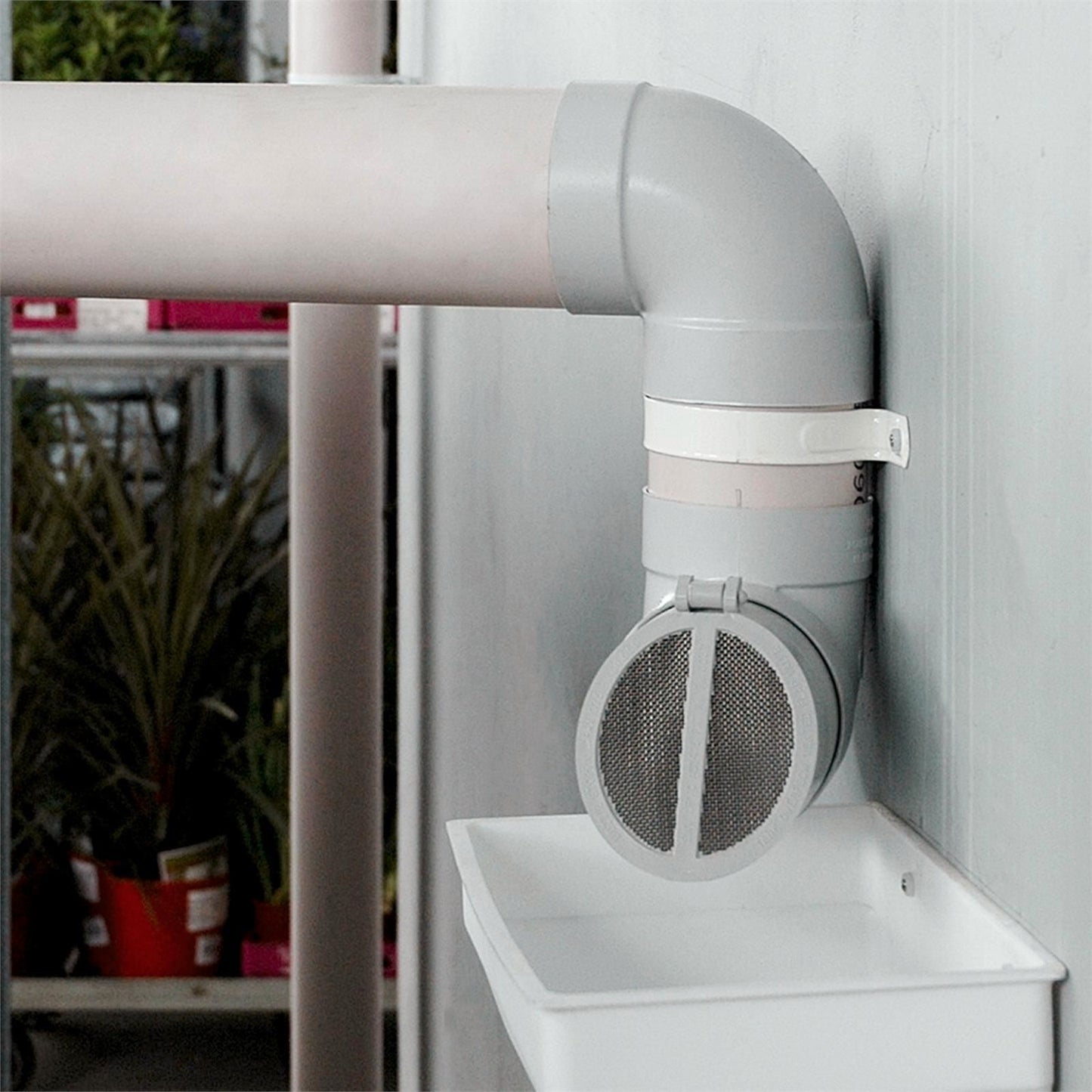 Rain Harvesting F Vented Screen Flap Valve - 90mm - Grey