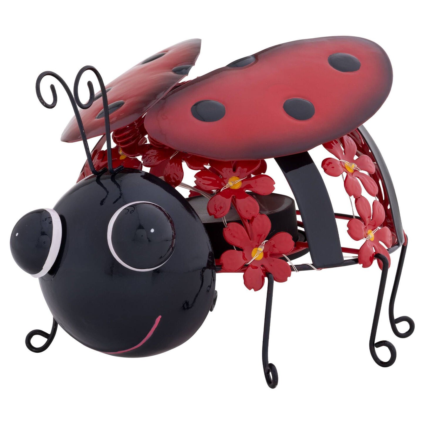 Click Solar Metal Animal Light Bug - Red