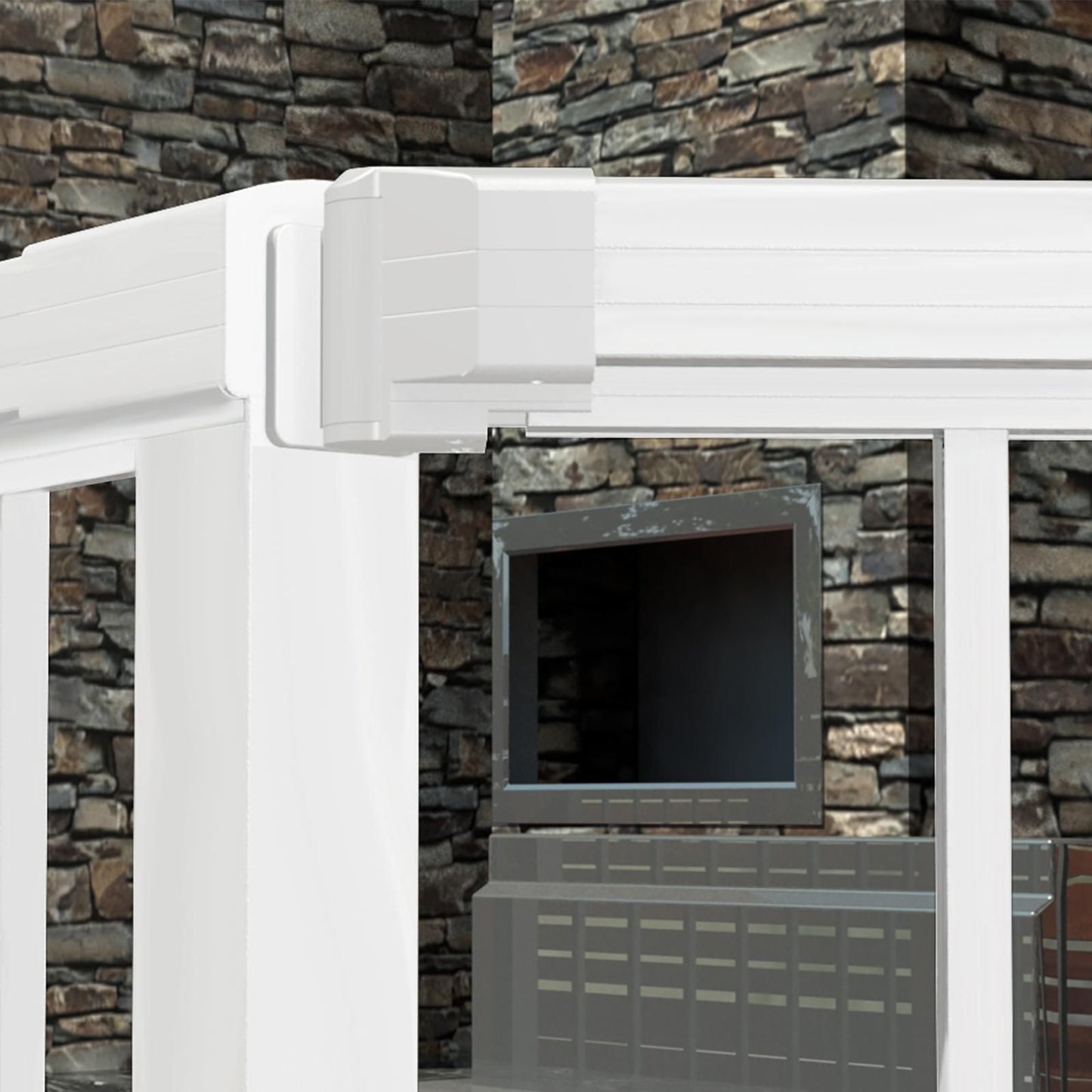 Peak White Aluminium Deck Balustrade Horizontal Angle Bracket Kit - 45 x 102 x 63mm