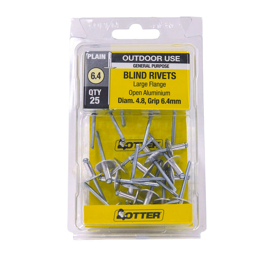 Otter Large Flange Rivets - 4.8 x 6.4mm - 25 Pack