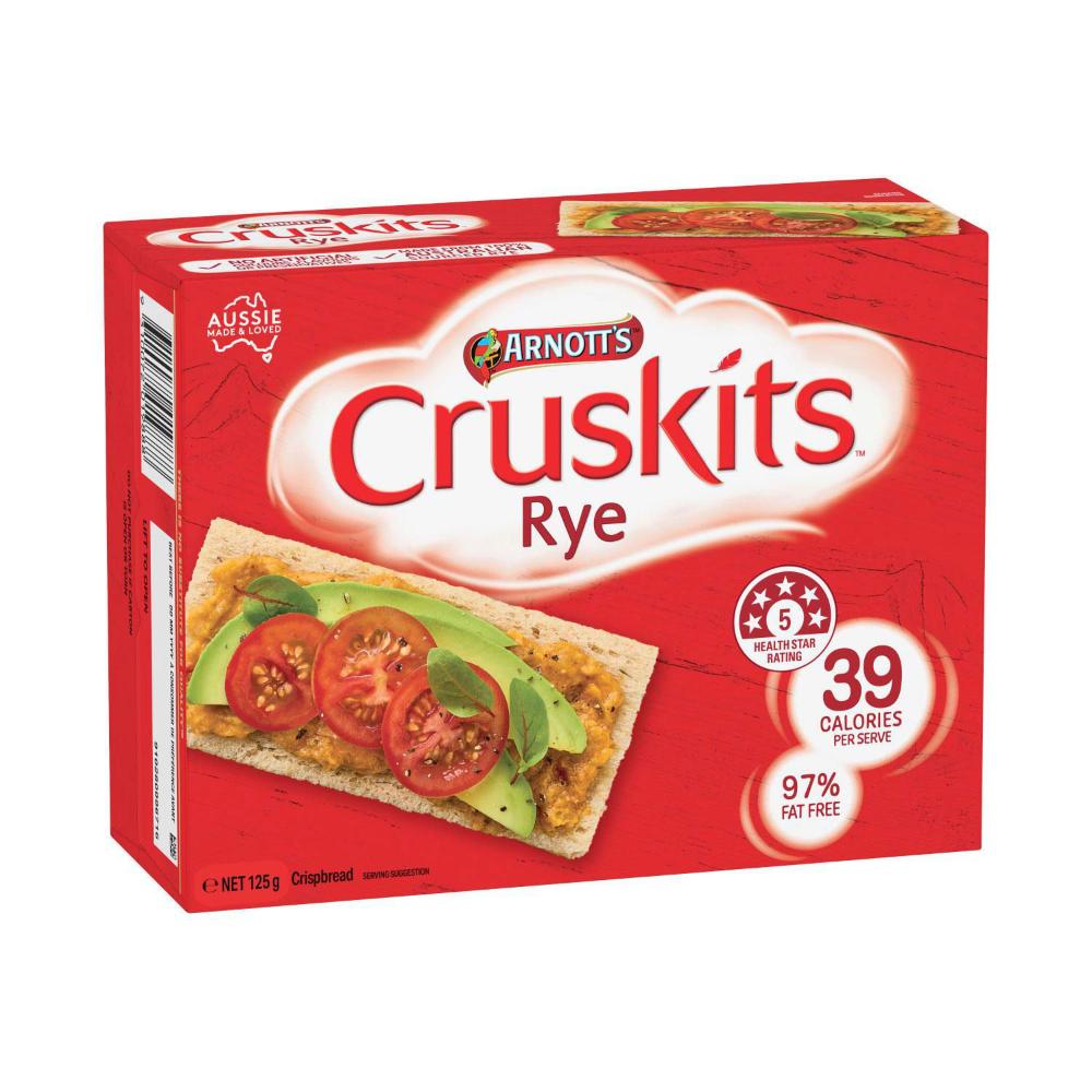 Arnott's Cruskits Crispbread Rye - 125g