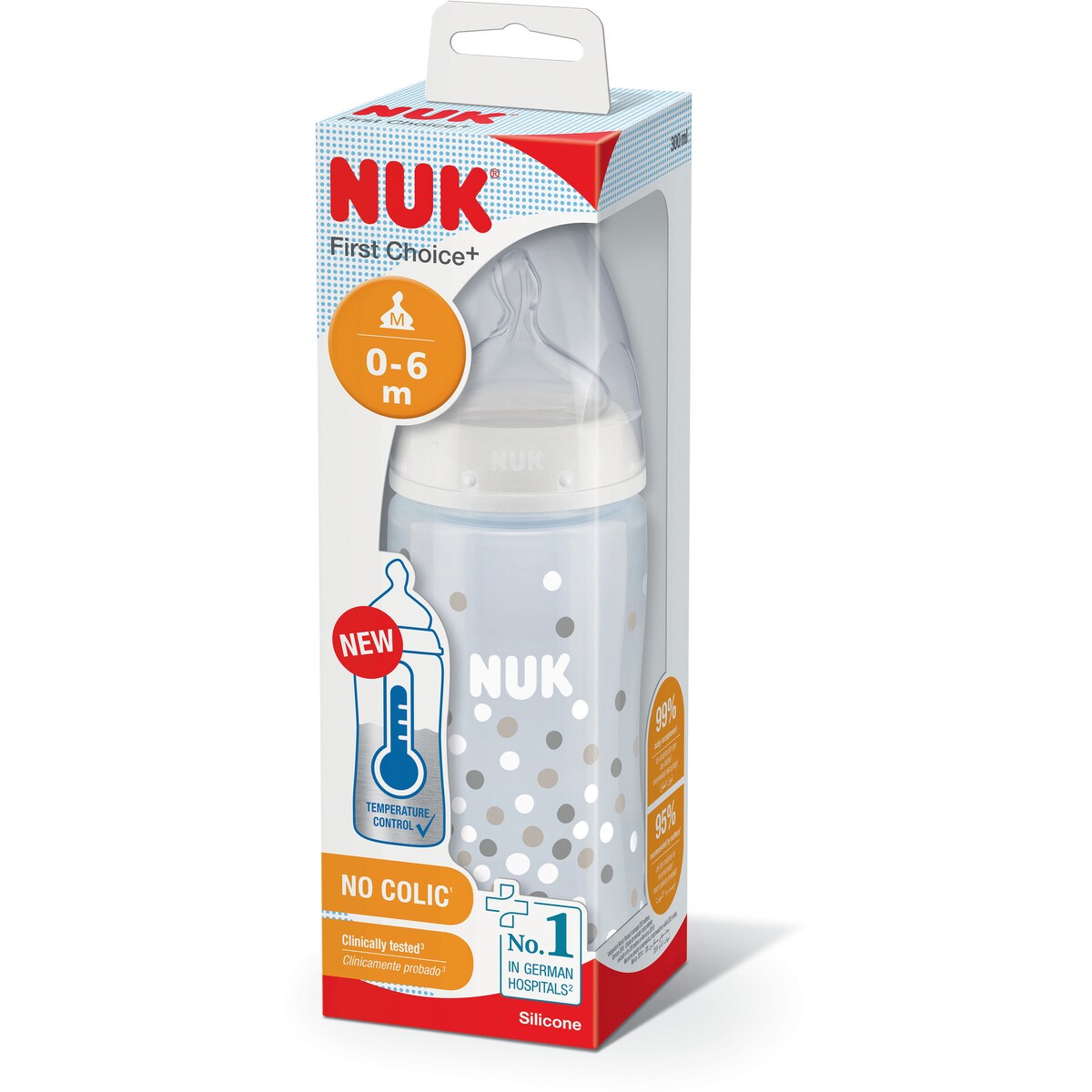 Nuk Temperatrue Control Bottle 0-6 Months Assorted Each