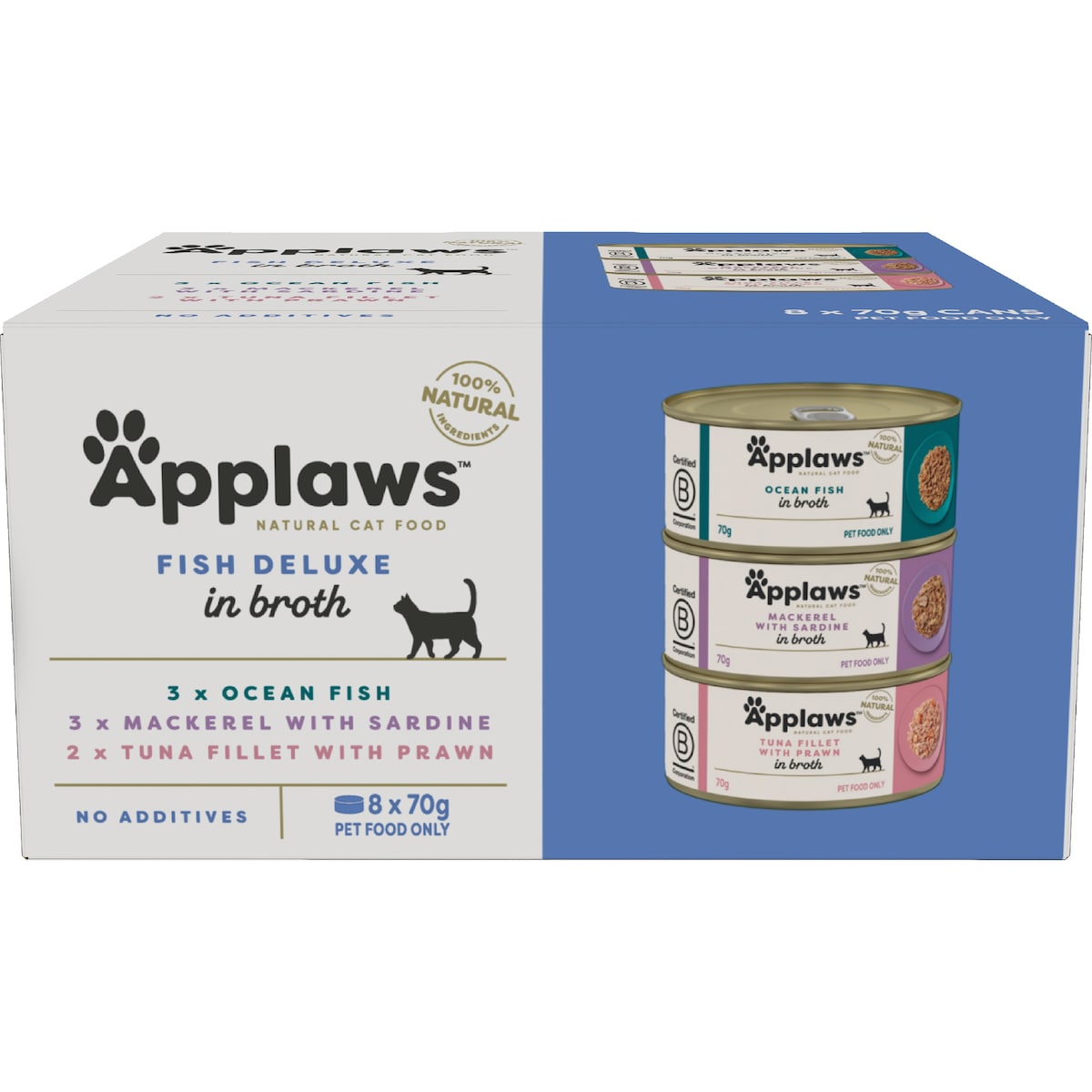 Applaws Wet Cat Food Fish Deluxe In Broth 70g X 8 Pack