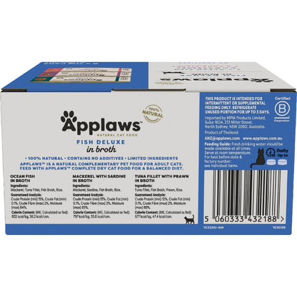 Applaws Wet Cat Food Fish Deluxe In Broth 70g X 8 Pack