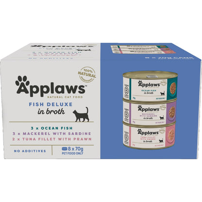 Applaws Wet Cat Food Fish Deluxe In Broth 70g X 8 Pack