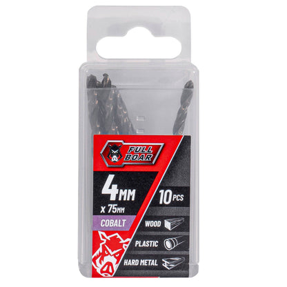 Full Boar Cobalt Drill Bit - 4mm - 10 Pack