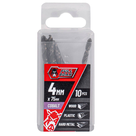 Full Boar Cobalt Drill Bit - 4mm - 10 Pack