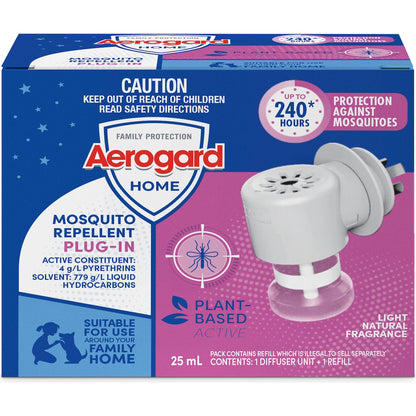 Aerogard Home Mosquito Repellent Plug-in Diffuser & Refill Each