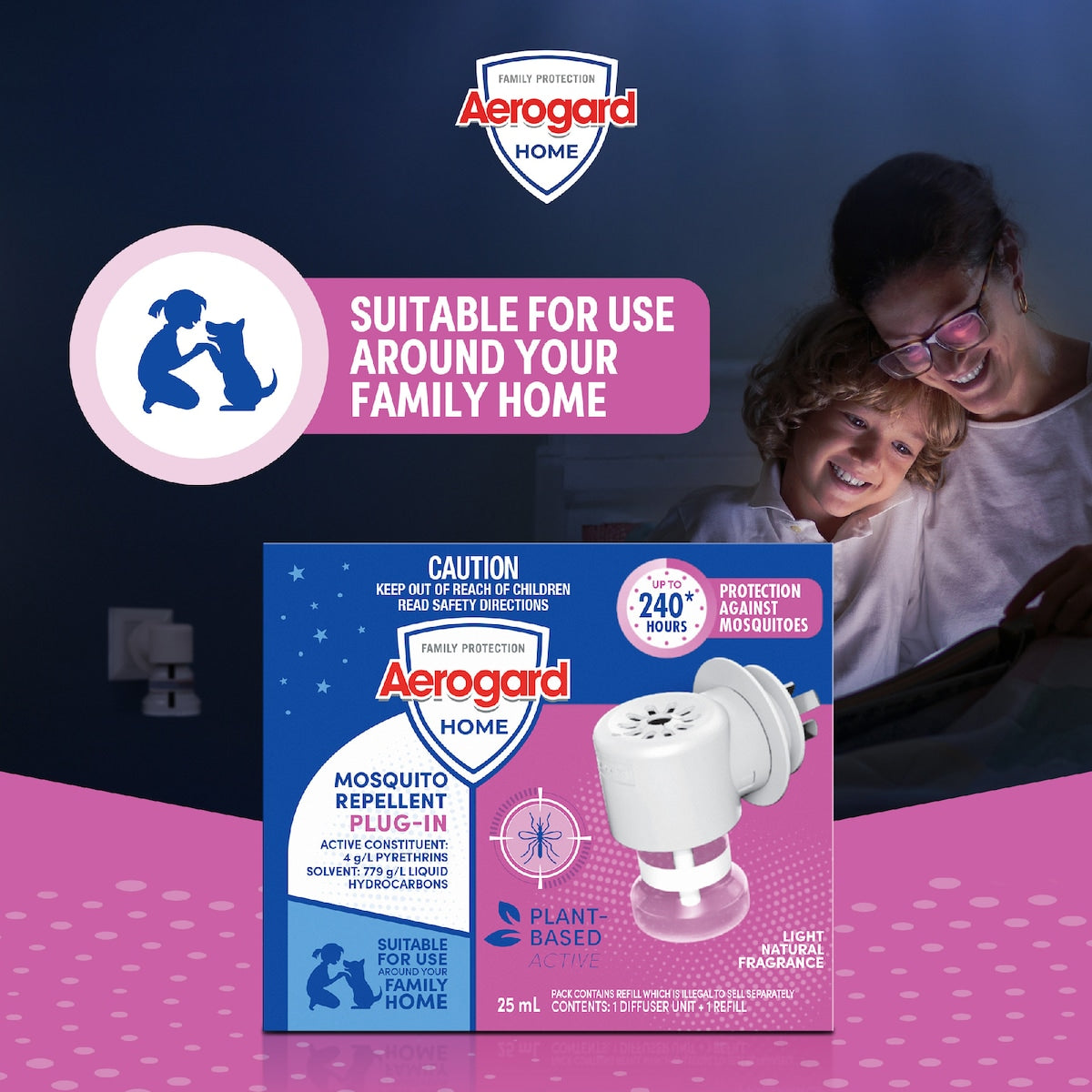 Aerogard Home Mosquito Repellent Plug-in Diffuser & Refill Each
