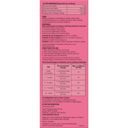 Hydralyte Electrolyte Ice Blocks Watermelon 16 Pack