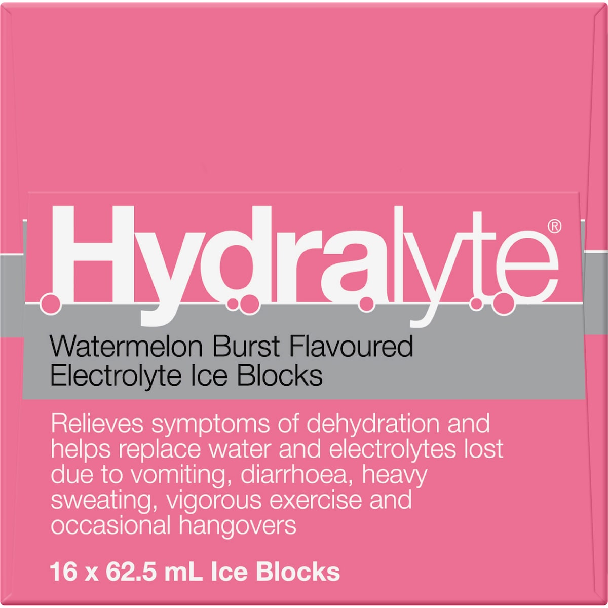 Hydralyte Electrolyte Ice Blocks Watermelon 16 Pack