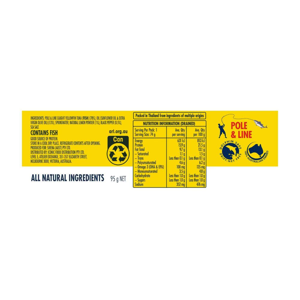 Sirena Lemon & Pepper Tuna - 95g