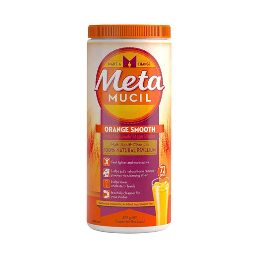 Metamucil Powder 72 Dose Daily Fibre Supplement Smooth Orange - 425g