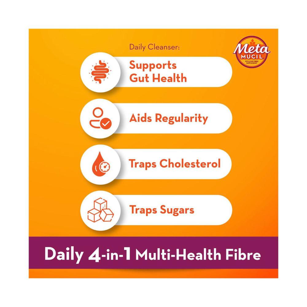 Metamucil Powder 72 Dose Daily Fibre Supplement Smooth Orange - 425g