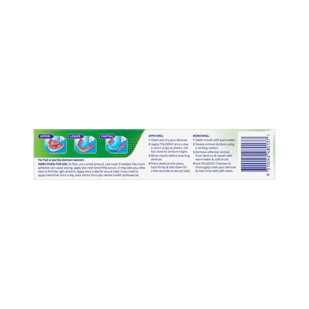 Polident Adhesive Cream Flavour Free For Dentures And Partials - 60g