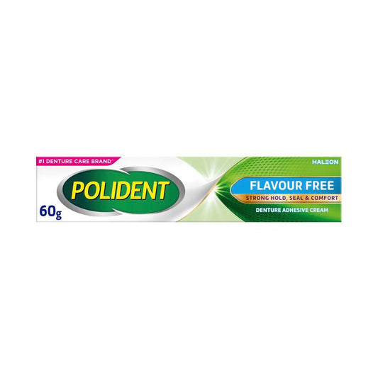 Polident Adhesive Cream Flavour Free For Dentures And Partials - 60g