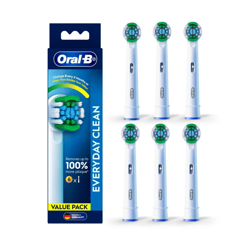 Oral B Everyday Clean Electric Toothbrush Replacement Heads - 6 Pack