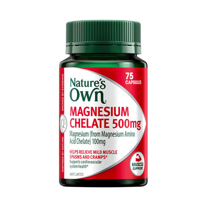 Nature's Own Magnesium Chelate 500mg Muse Health Capsules - 75 pack