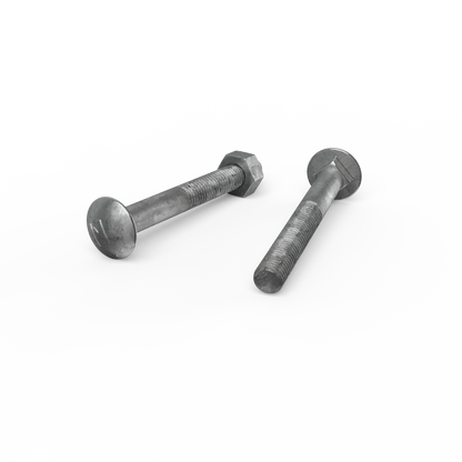 Zenith M8 x 70mm - Hot Dip Galvanised Cup Head Bolts & Nuts - 25 Pack