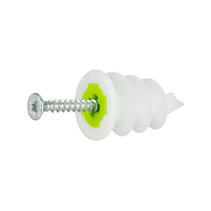 Gripit Green Self Drive Plasterboard Fixing 10 Pack - Holds 20kg - 101mm x 150mm x 15mm